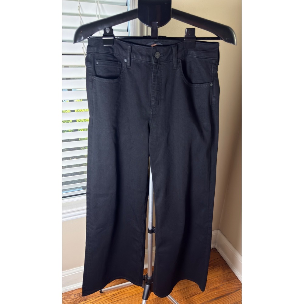 Quince Bella Stretch Wide Leg Jeans Black Organic Cotton Denim 30 CRGCLC006